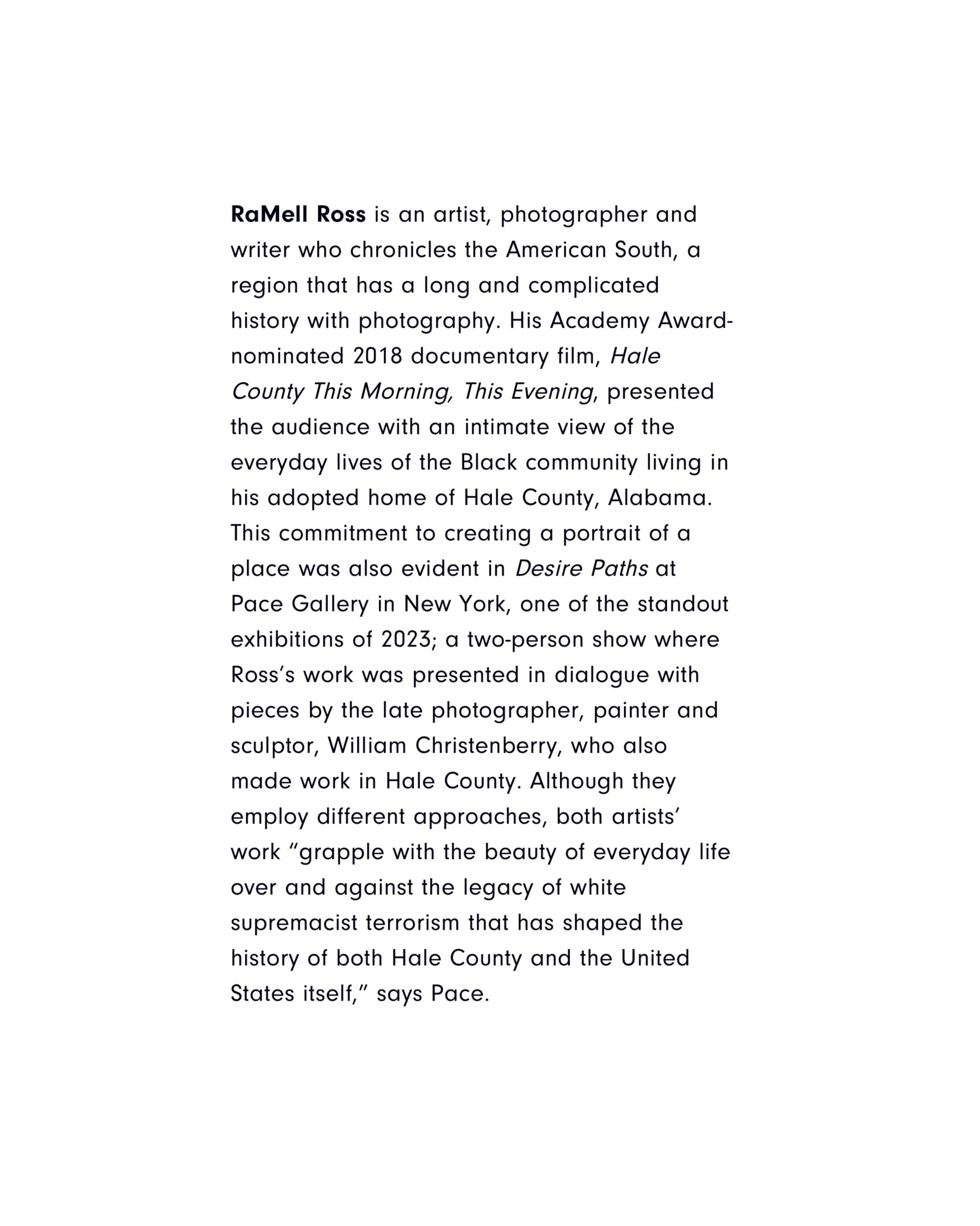 Gildon &emdash; RaMell Ross Interview