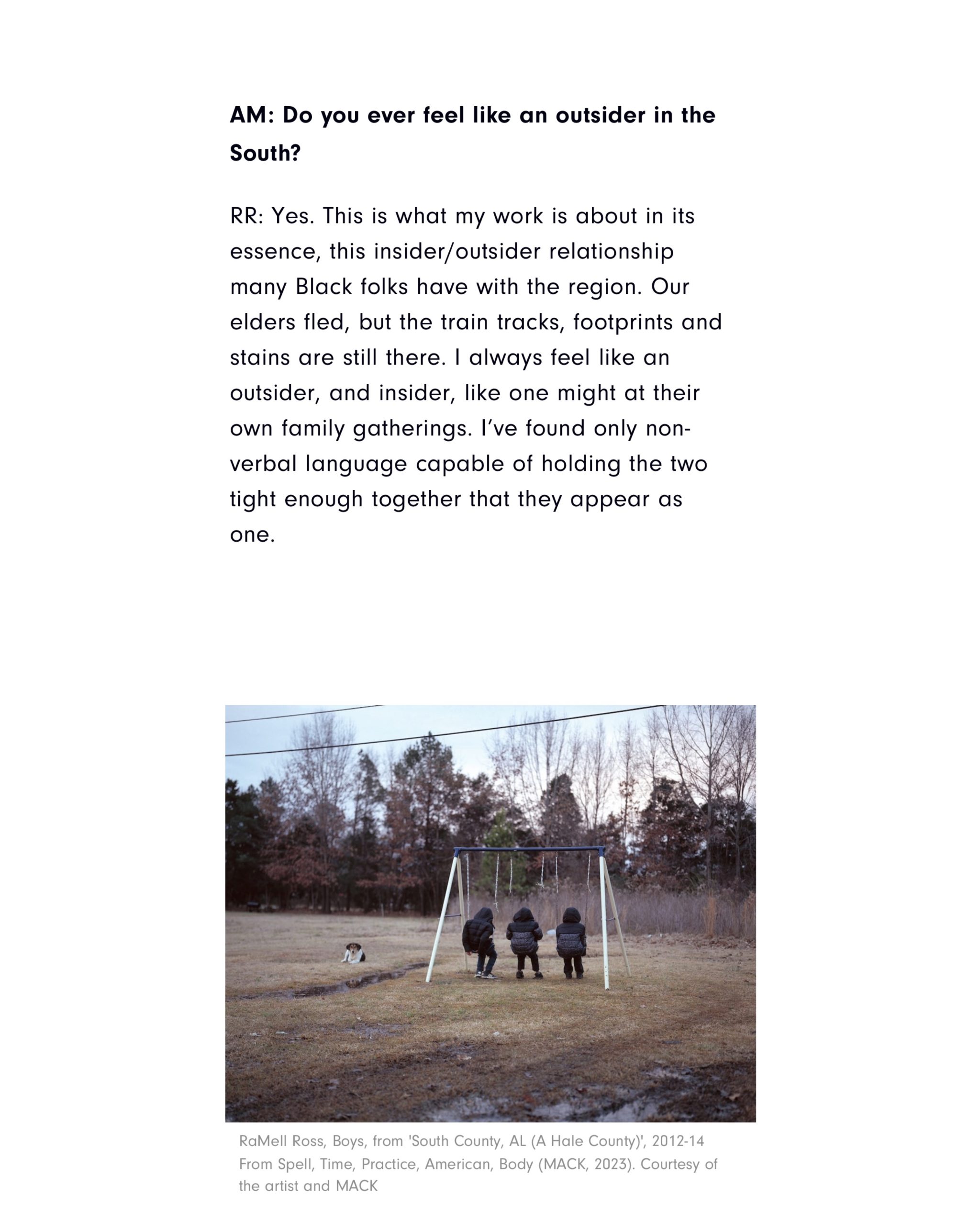 Gildon &emdash; RaMell Ross Interview