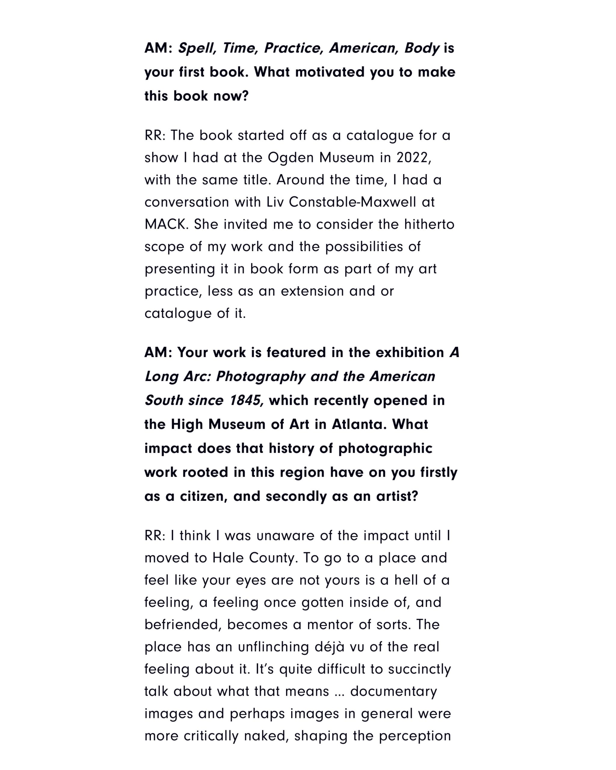 Gildon &emdash; RaMell Ross Interview